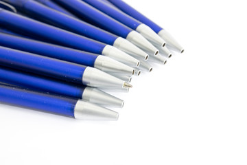 Blue shaft blue ballpoint pens