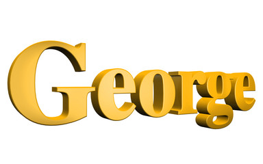 3D George text on white background