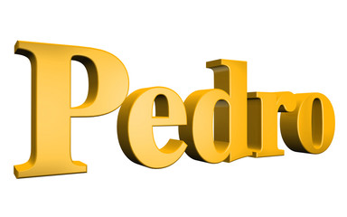 3D Pedro text on white background