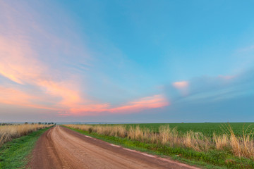Pink sunset clouds