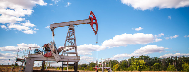 Oil pump in outdoors field