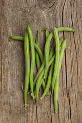 Bunch of raw green beans