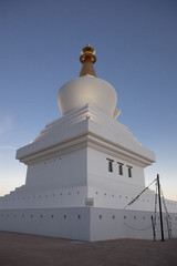 Benalmadena estupa tower at dusk