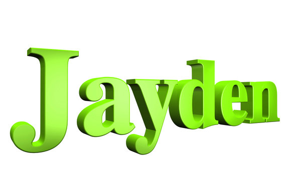 3D Jayden text on white background