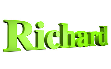 3D Richard text on white background