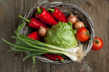 Basket of fresh vegetables