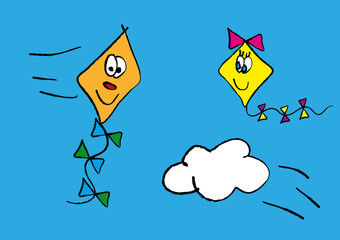 Drachen steigen lassen im Herbst