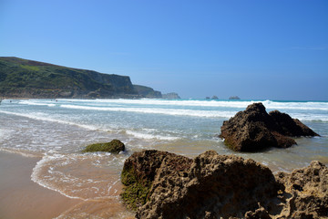 Fototapeta na wymiar Playa de Usgo, Cantabria