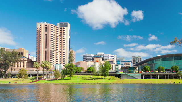 Panning timelapse video of Adelaide city