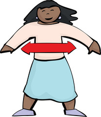 Diagram of Balanced Hispanic Woman