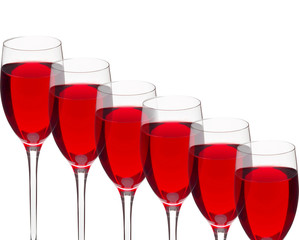 Glass of red wine isolated on white