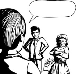 Three People Arguing Outline