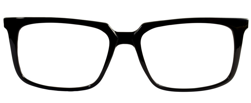 teenage glasses on white background, clipping path