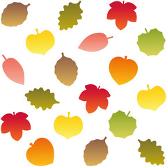Autumn leaves pattern. Seamless background can be created. Isolated vector illustration on white background.