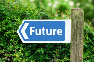 Direction Arrow, Sign To Future in Blue Color