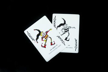 Playing Cards in Black Background