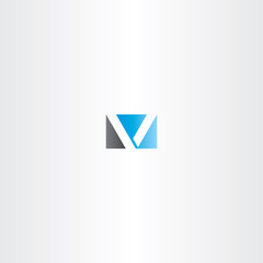 blue black letter v logotype vector