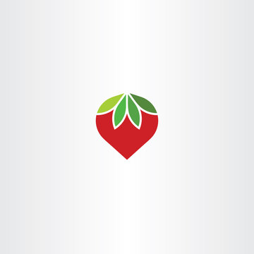 flat strawberry vector icon symbol