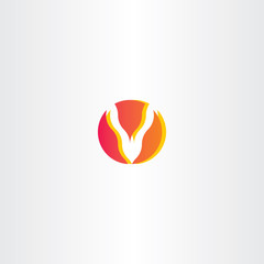 letter v fire logo icon