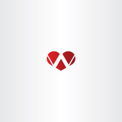 letter w heart vector logotype sign