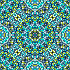 Ethnic floral seamless pattern