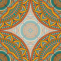 Ethnic floral seamless pattern