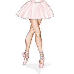 Hand drawn illustration of Ballerina's legs