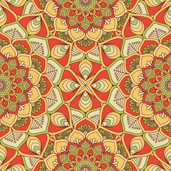 Ethnic floral seamless pattern
