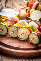 Vegetable skewers.
