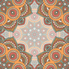 Ethnic floral seamless pattern