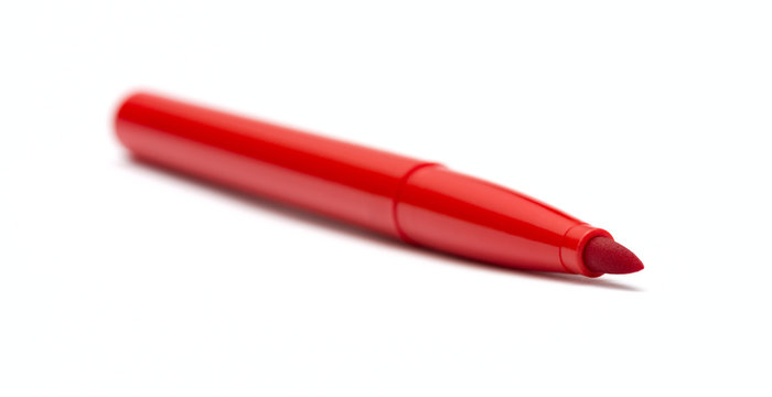 Red Marker Isolated On White Background