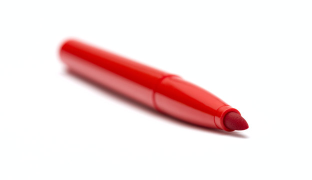 Red Marker Isolated On White Background