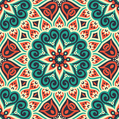 Ethnic floral seamless pattern
