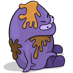 Garbage Monster - Colored Cartoon Illustration, Vector