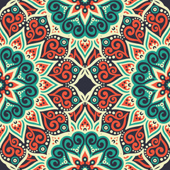 Ethnic floral seamless pattern