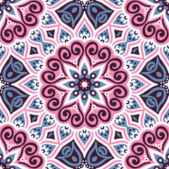 Ethnic floral seamless pattern