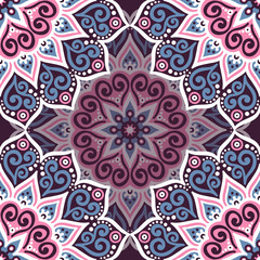 Ethnic floral seamless pattern
