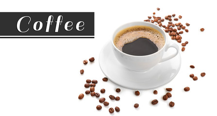 Cup of coffee isolated on white