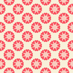 Floral  seamless pattern. Red and white shabby colors