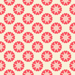 Floral  seamless pattern. Red and white shabby colors