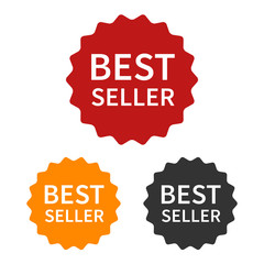 Bestseller (best seller) label or sticker badge flat icon © martialred