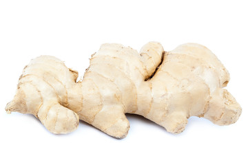 Ginger root on a white background.