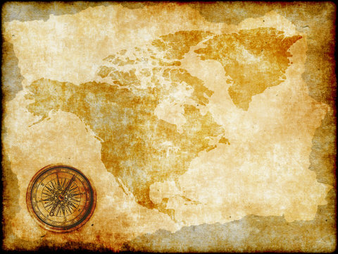 vintage map North America