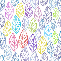 watercolor seamless pattern with leaves peony