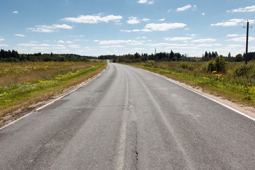 Empty asphalt road perspective
