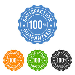 100% satisfaction guaranteed seal or label flat icon