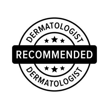 Dermatologist recommended label sign flat icon