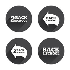 Back to school icons. Studies after the holidays