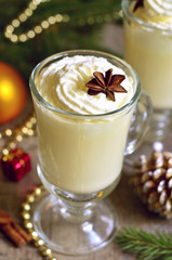 Eggnog -  hot christmas drink.