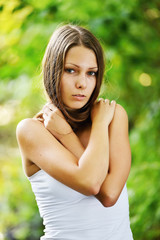 Naklejka premium Beauty Girl Outdoor